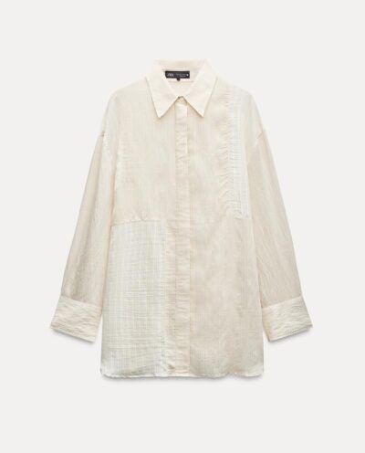پیراهن OVERSIZED TEXTURED WEAVE SHIRT برند زارا