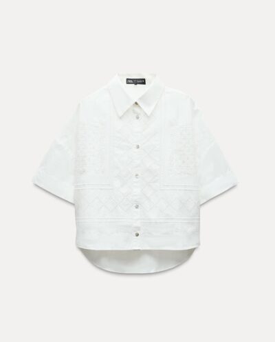 پیراهن POPLIN SHIRT WITH EMBROIDERY برند زارا