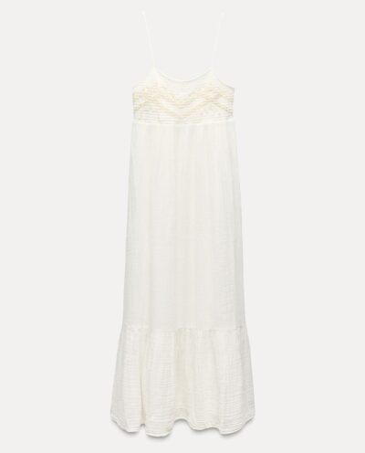 پیراهن EMBROIDERED MUSLIN COTTON DRESS برند زارا