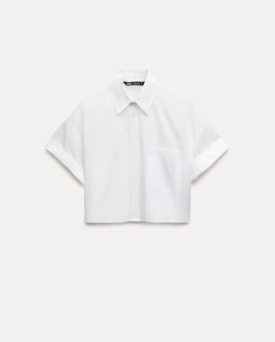 پیراهن CROPPED POPLIN SHIRT برند زارا