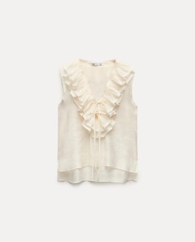 تاپ ZW COLLECTION BLOUSE WITH RUFFLES برند زارا