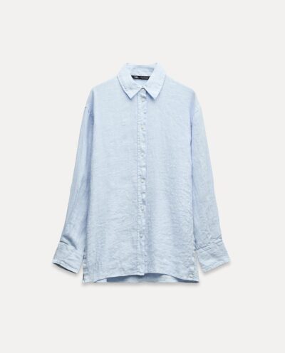 پیراهن OVERSIZE 100% LINEN SHIRT برند زارا