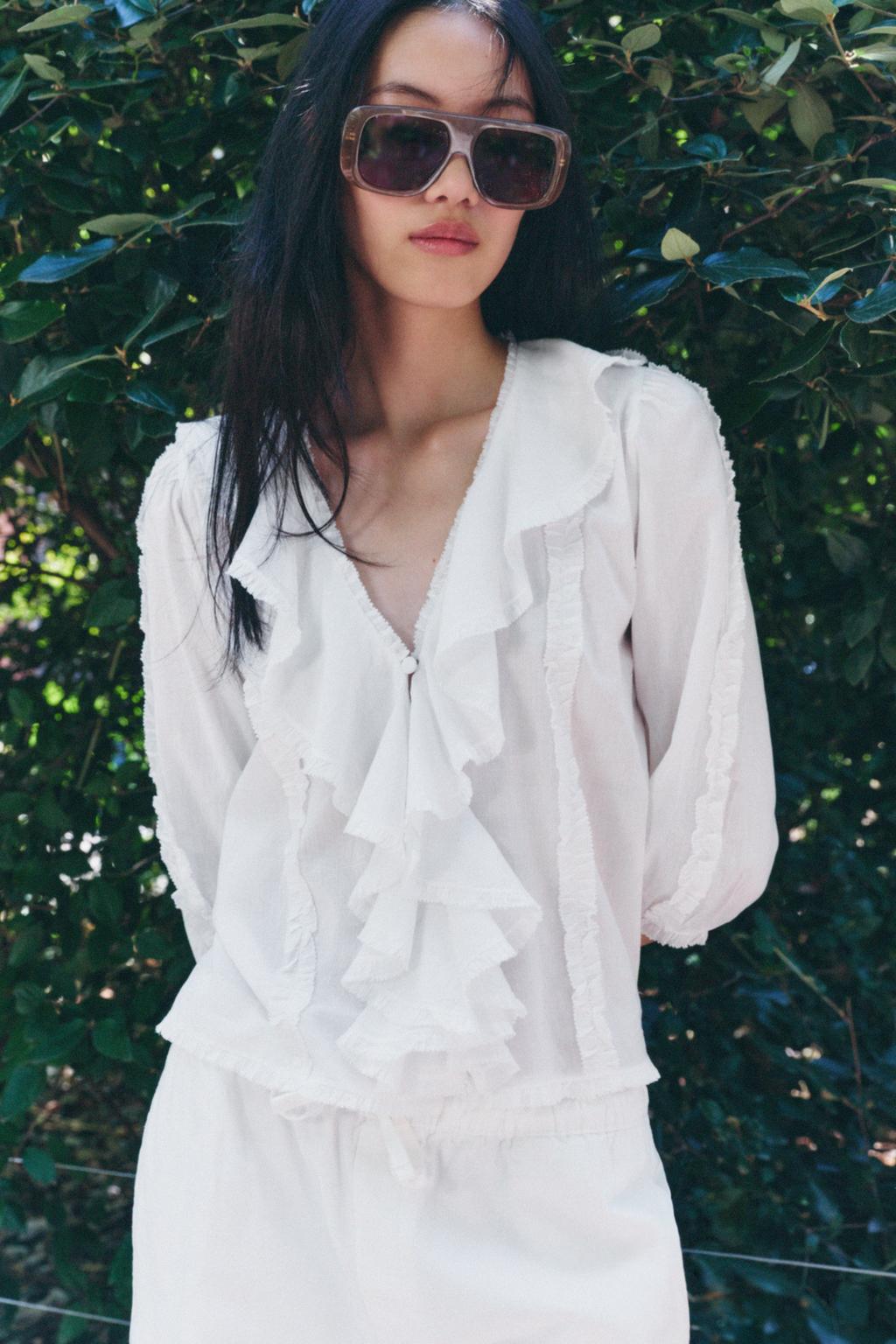 پیراهن ZW COLLECTION RUFFLED SHIRT برند زارا - Image 3