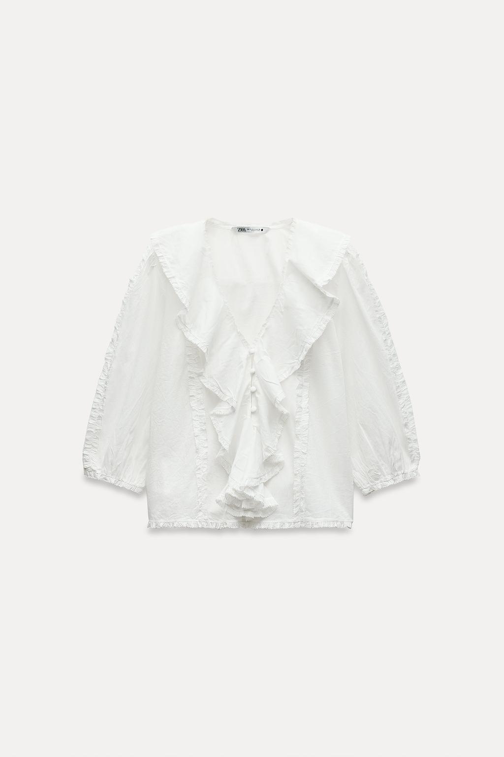 پیراهن ZW COLLECTION RUFFLED SHIRT برند زارا