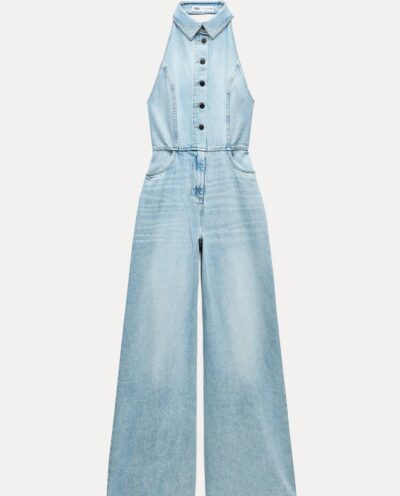 اورال Z1975 DENIM HALTER JUMPSUIT برند زارا