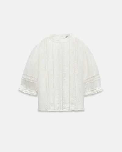 پیراهن ZW COLLECTION ROMANTIC LACE TRIM BLOUSE برند زارا