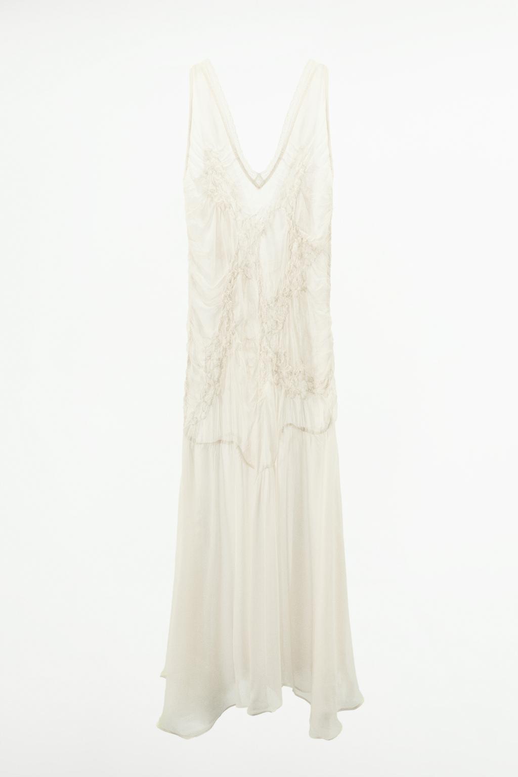 پیراهن SEMI-SHEER TEXTURED DRESS برند زارا