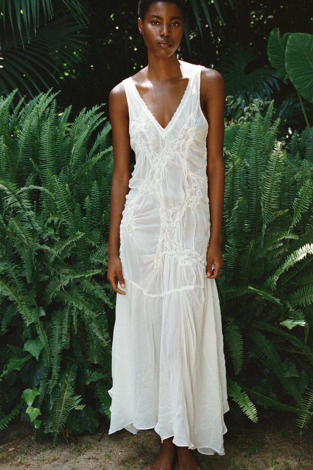 پیراهن SEMI-SHEER TEXTURED DRESS برند زارا - Image 2