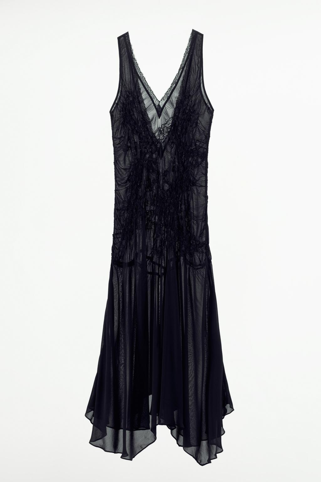 پیراهن SEMI-SHEER TEXTURED DRESS برند زارا - Image 7
