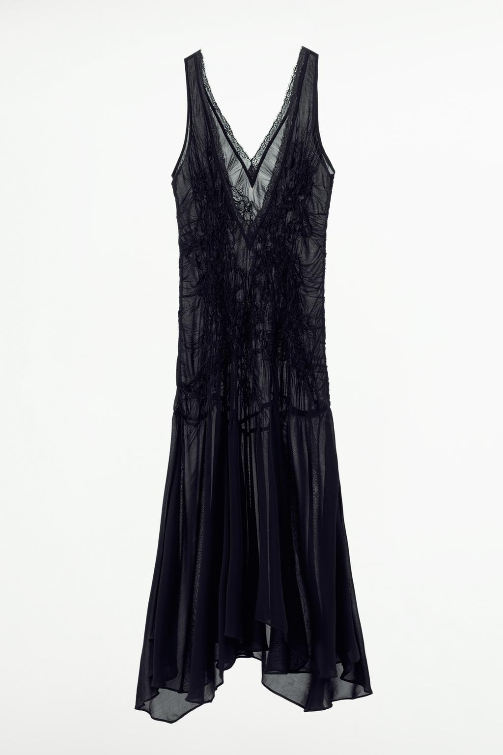 پیراهن SEMI-SHEER TEXTURED DRESS برند زارا - Image 9