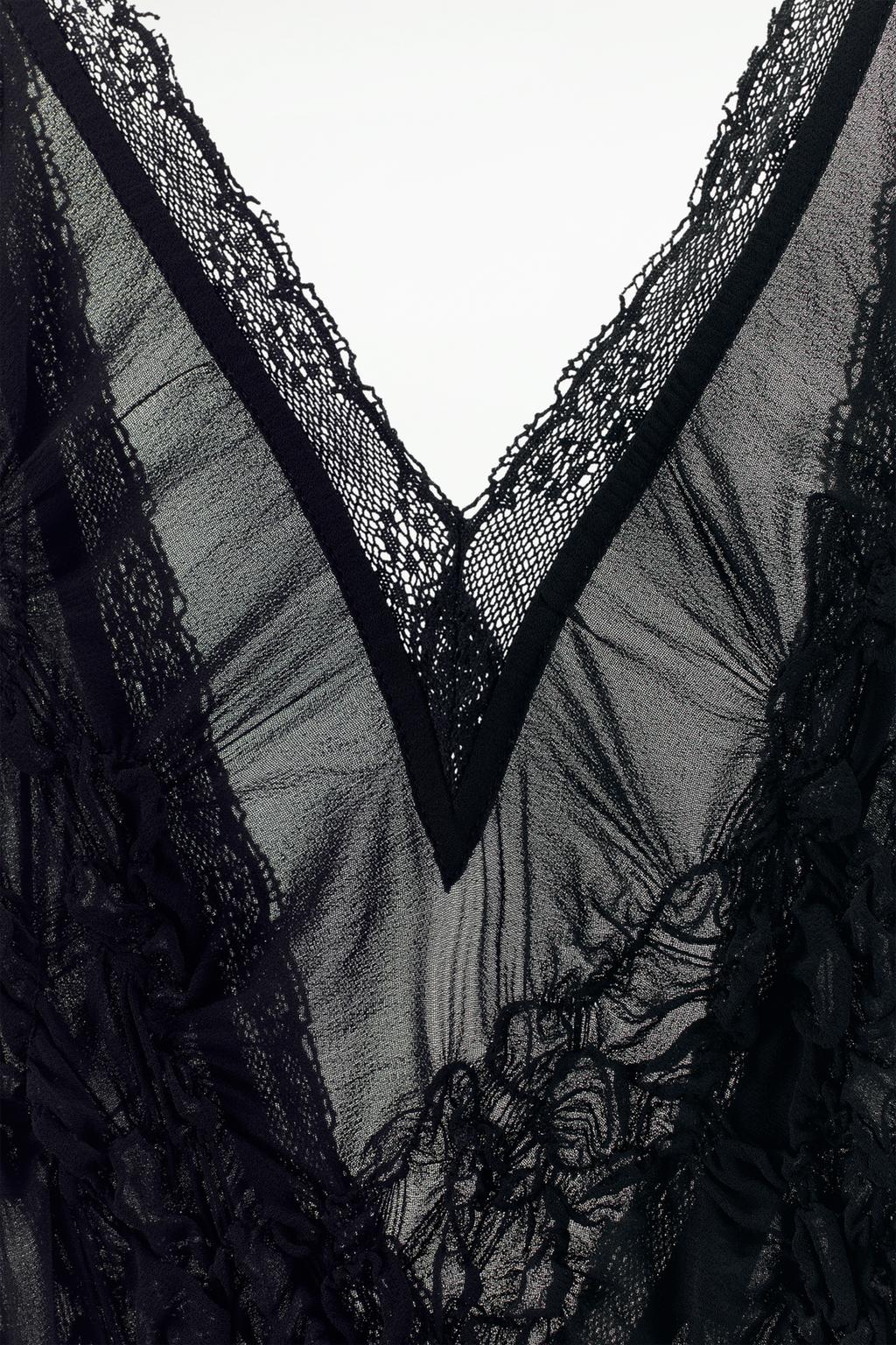 پیراهن SEMI-SHEER TEXTURED DRESS برند زارا - Image 11