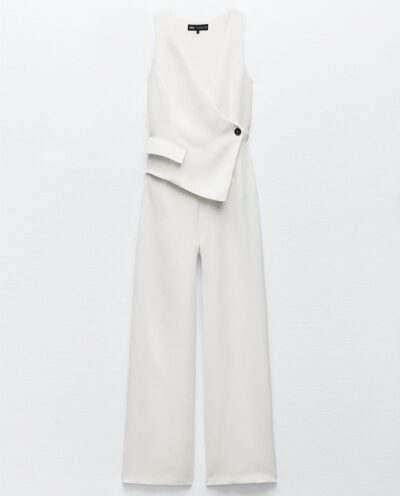 اورال CREPE JUMPSUIT WITH ASYMMETRIC WAISTCOAT برند زارا