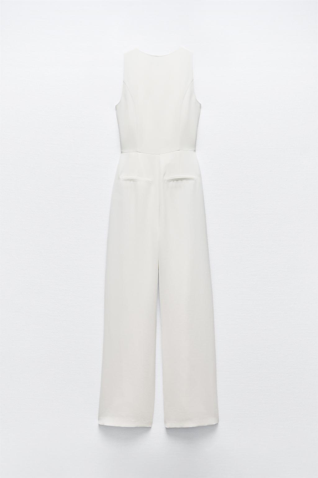 اورال CREPE JUMPSUIT WITH ASYMMETRIC WAISTCOAT برند زارا - Image 4