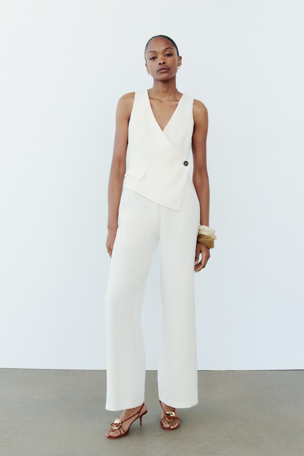 اورال CREPE JUMPSUIT WITH ASYMMETRIC WAISTCOAT برند زارا - Image 2