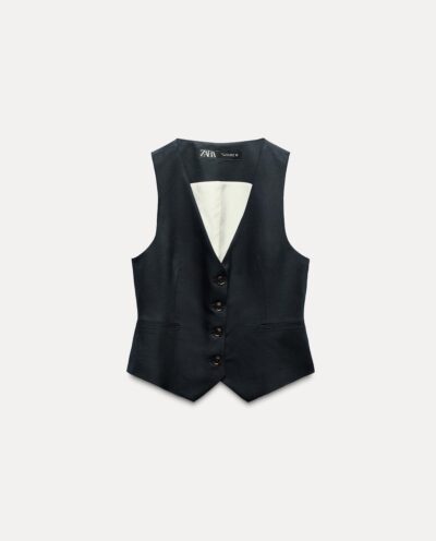 جلیقه TAILORED LINEN BLEND WAISTCOAT برند زارا