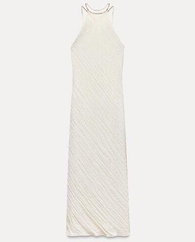 پیراهن CREASED-EFFECT BEADED MIDI DRESS برند زارا