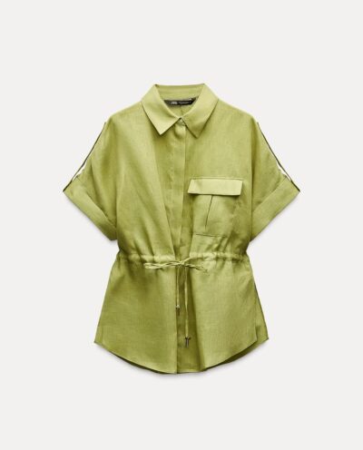 پیراهن 100% LINEN SAFARI PRINT SHIRT برند زارا