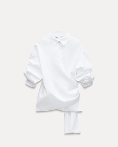 پیراهن ZW COLLECTION POPLIN SHIRT WITH TIE برند زارا