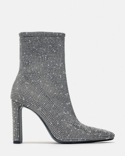 کفش HIGH-HEEL ANKLE BOOTS WITH RHINESTONES برند زارا