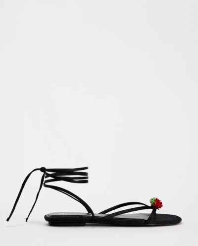 صندل LACE-UP FLAT SANDALS برند زارا